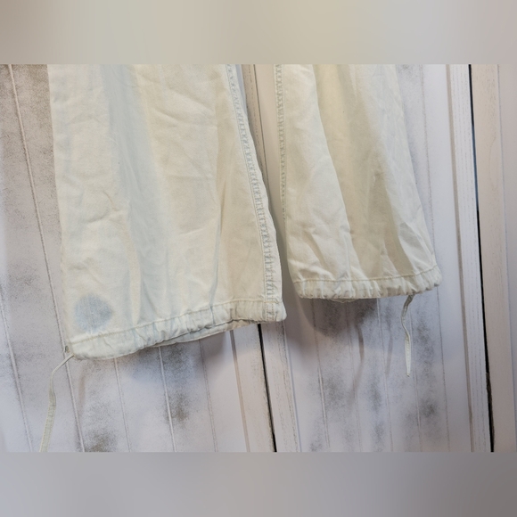 NWOT Free People Light Wash Blue Relaxed Pants Drawstring Cuffs and Waist Large - Picture 3 of 6